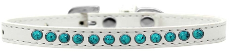 Southwest Turquoise Pearl Size 12 White Puppy Collar